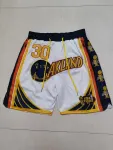Pantaloncini da basket bianchi da tasca dei Golden State Warriors Golden State Warriors Pocket White Basketball Shorts