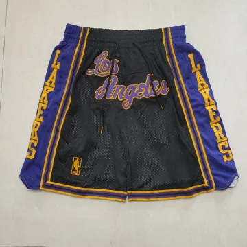 Pantaloncini da basket neri "Throwback" dei Los Angeles Lakers, modello da tasca