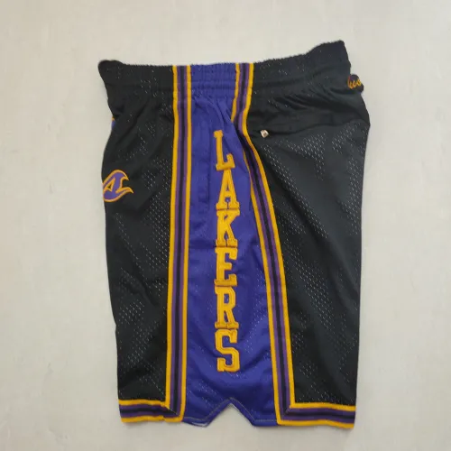 Pantaloncini da basket neri "Throwback" dei Los Angeles Lakers, modello da tasca