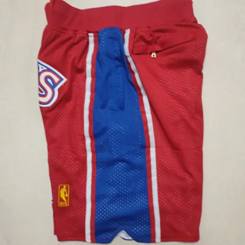 Pantaloncini da basket rossi "Throwback" dei Philadelphia 76ers, modello da tasca
