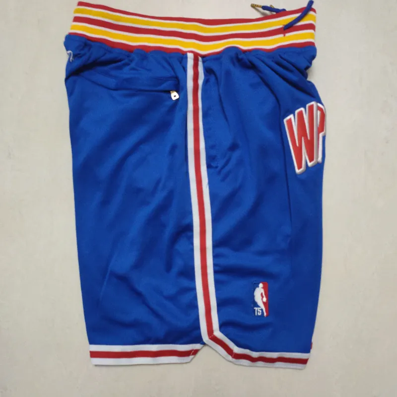 Pantaloncini da basket blu "Throwback" dei Golden State Warriors per il 75° anniversario