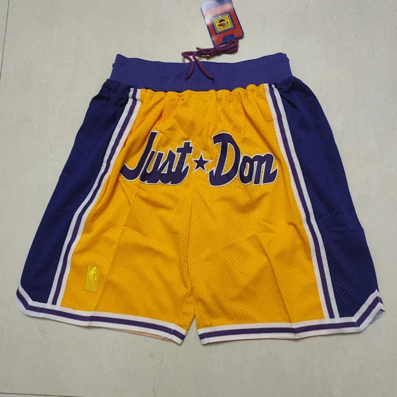 Los Angeles Lakers Pocket Yellow Basketball Shorts