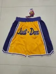 Calções de basquetebol amarelos com bolsos dos Los Angeles Lakers Los Angeles Lakers Pocket Yellow Basketball Shorts