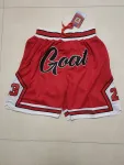Calções de basquetebol vermelhos com bolsos dos Chicago Bulls Chicago Bulls Pocket Red Basketball Shorts