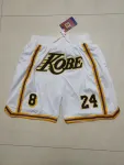 Calções de basquetebol brancos com bolsos dos Los Angeles Lakers Los Angeles Lakers Pocket White Basketball Shorts