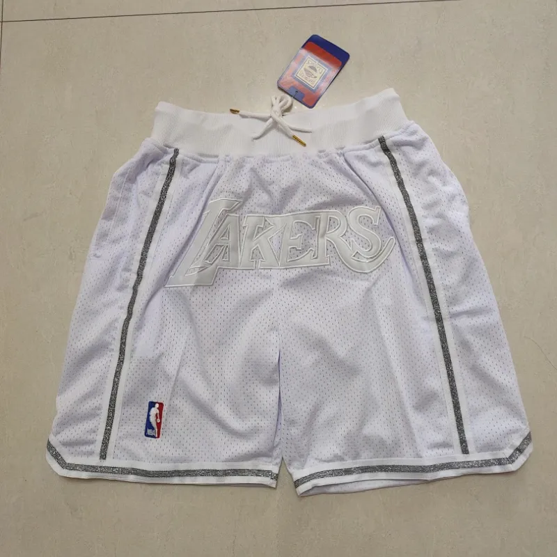Los Angeles Lakers Pocket White Basketball Shorts