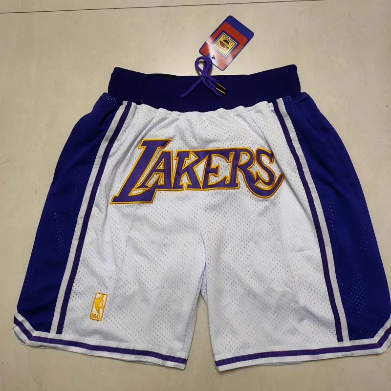 Los Angeles Lakers Pocket White Basketball Shorts
