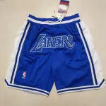 Calções de basquetebol azuis com bolsos dos Los Angeles Lakers Los Angeles Lakers Pocket Blue Basketball Shorts