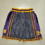 Calções de basquetebol com bolsos em pele de cobra dos Los Angeles Lakers Los Angeles Lakers Pocket Snakeskin Basketball Shorts