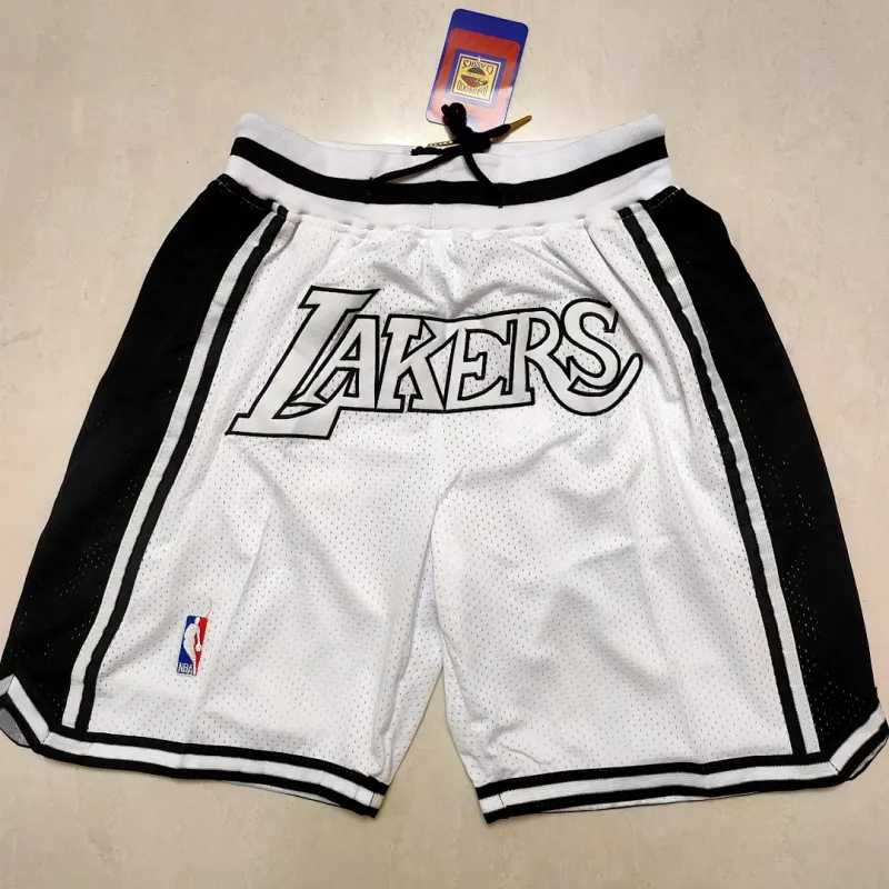 Los Angeles Lakers Pocket White Basketball Shorts