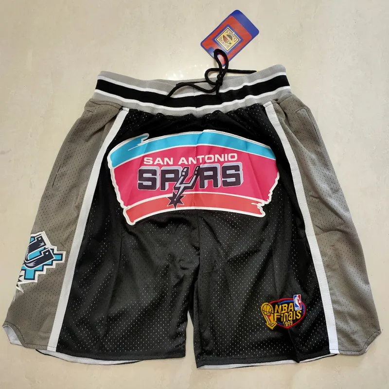 San Antonio Spurs Pocket Black Basketball Shorts