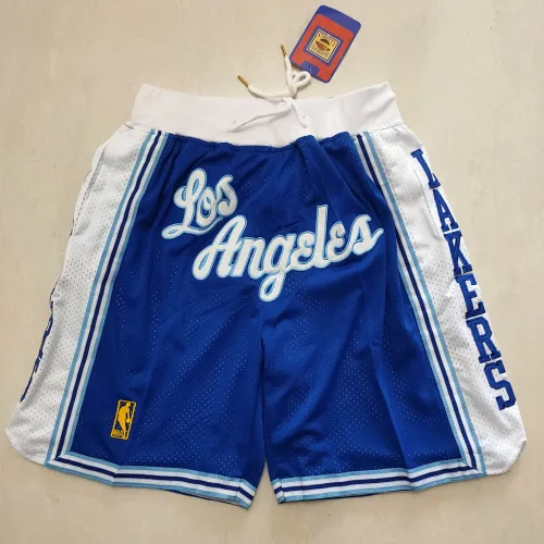 Calções de basquetebol azuis com bolsos dos Los Angeles Lakers