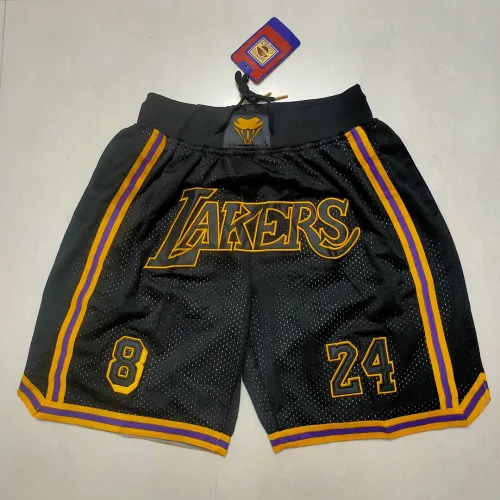 Calções de basquetebol pretos com bolsos dos Los Angeles Lakers