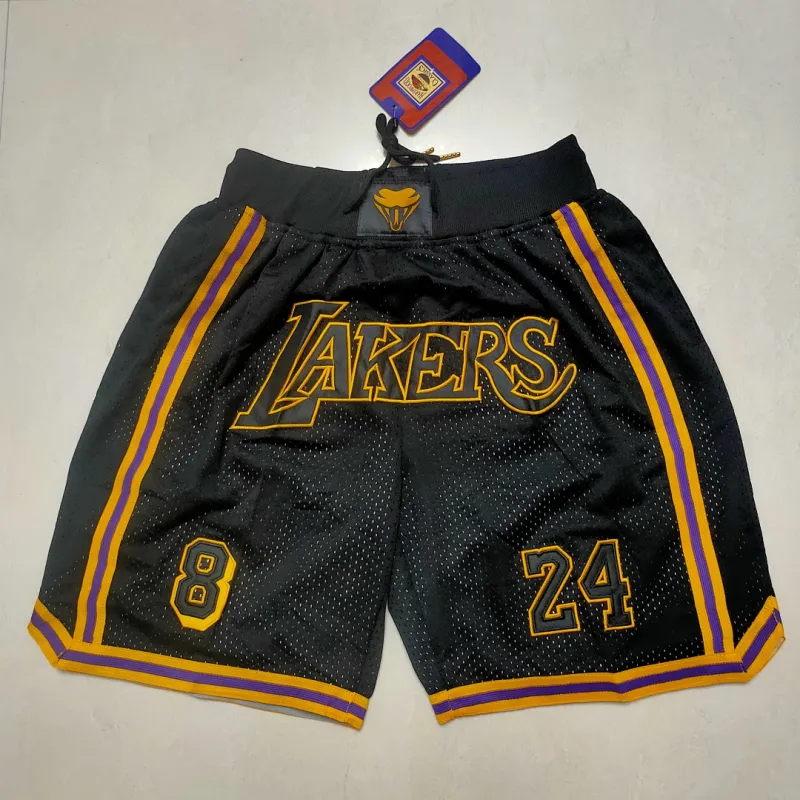 Pantaloncini da basket neri dei Los Angeles Lakers