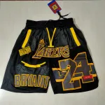 Short de basket noir « Pocket » des Lakers de Los Angeles