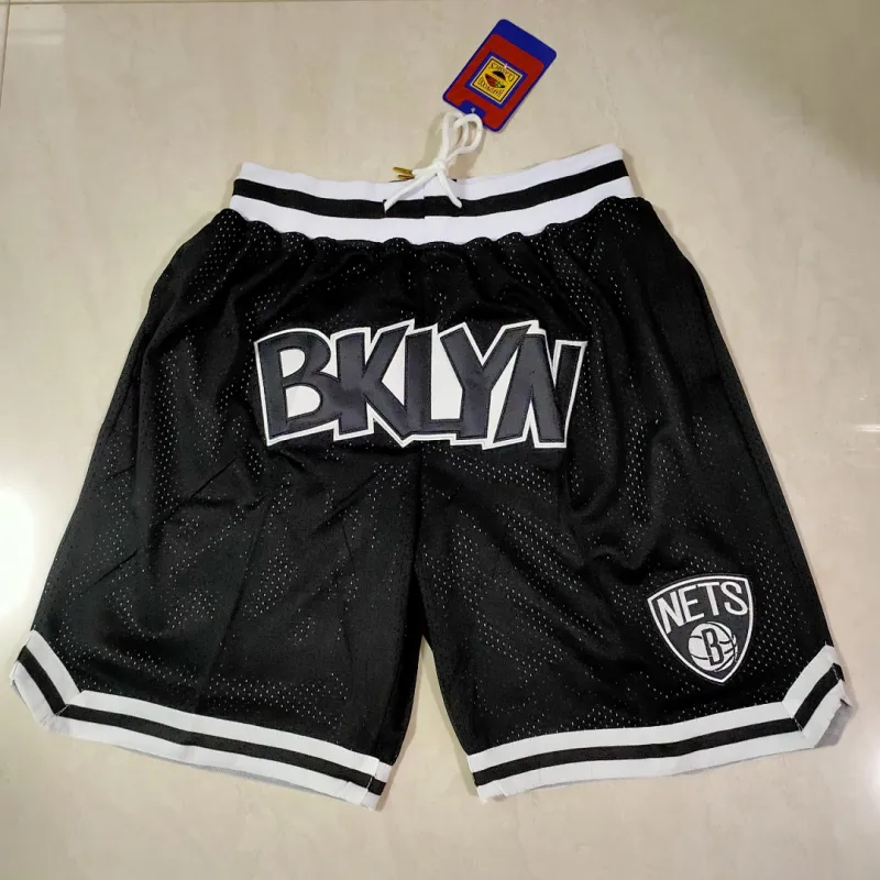 Brooklyn Nets Pocket Black Basketball Shorts