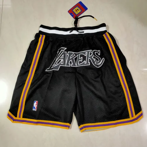 Calções de basquetebol pretos com bolsos dos Los Angeles Lakers