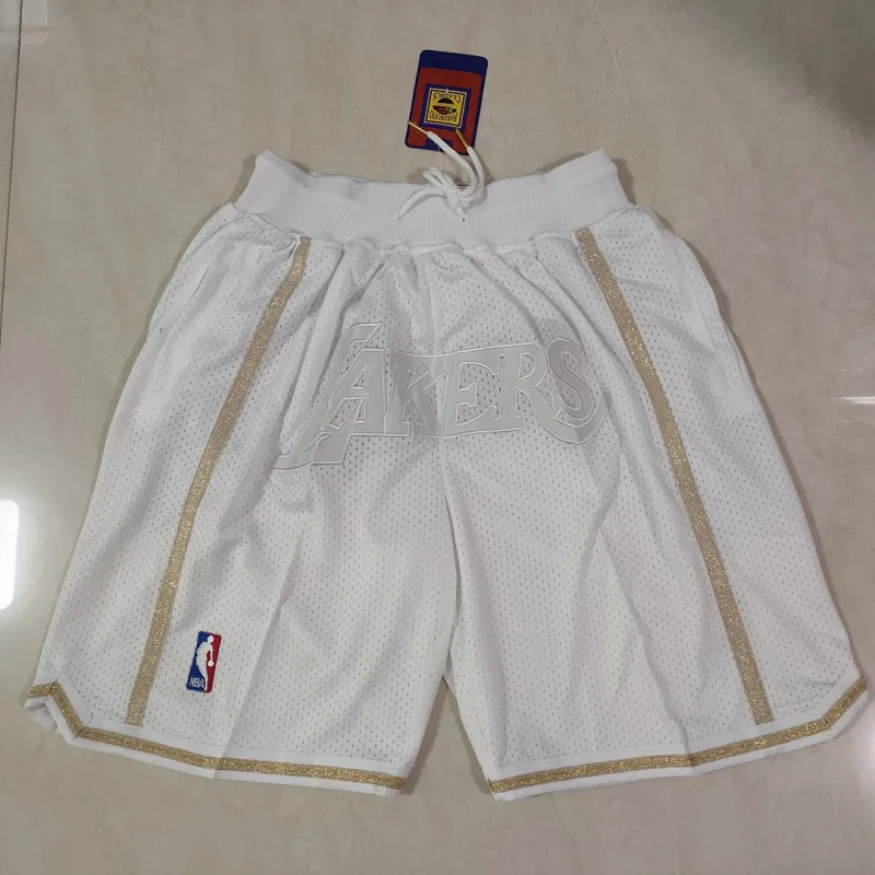 Los Angeles Lakers Pocket White Basketball Shorts