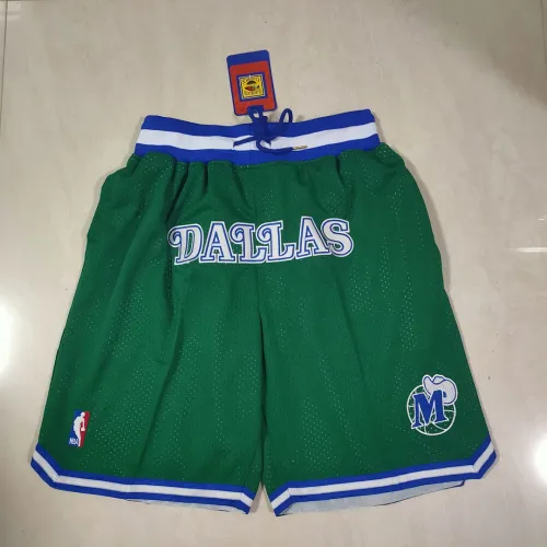 Calções de basquetebol verdes retro dos Dallas Mavericks