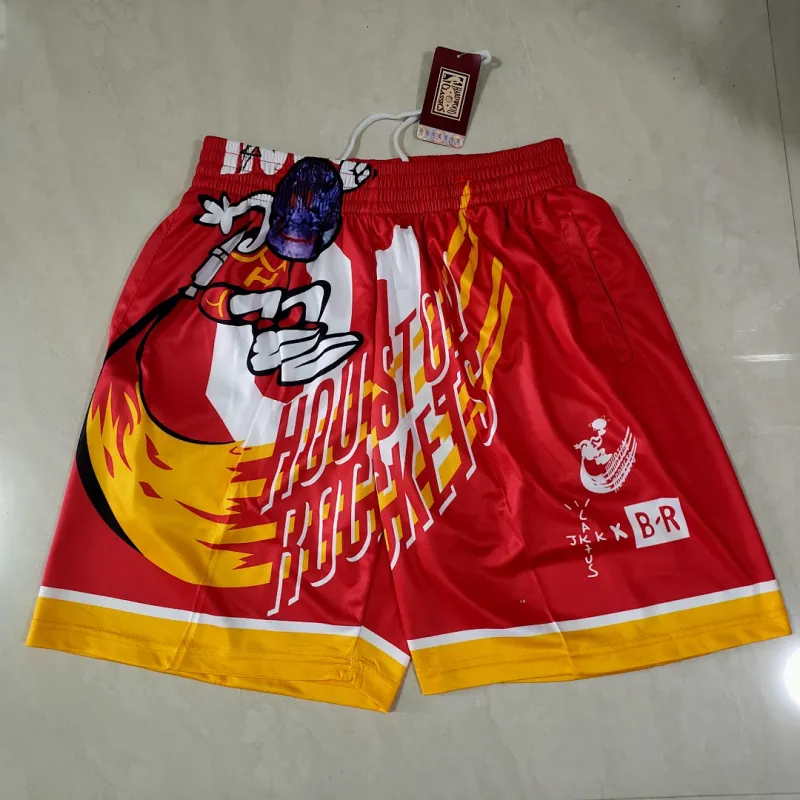 Houston Rockets Pocket Red Basketball Shorts