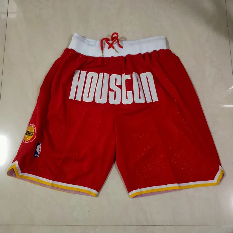 Houston Rockets Throwback Pocket Red Basketball Shorts