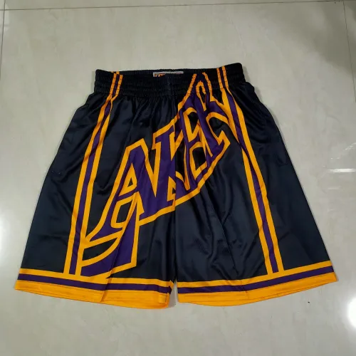 Calções de basquetebol pretos com bolsos dos Los Angeles Lakers