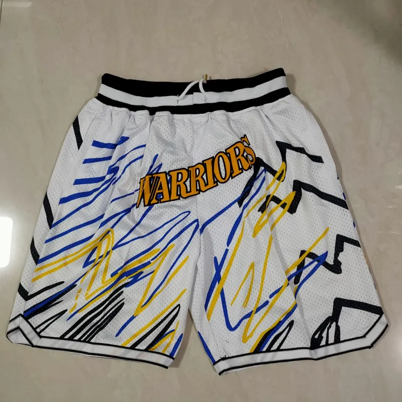Short de basket blanc « Pocket » des Golden State Warriors