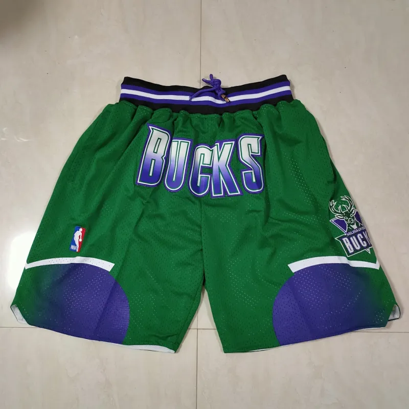 Milwaukee Bucks Throwback Pocket Green Basketball Shorts