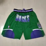 Milwaukee Bucks Throwback Pocket Green Basketball Shorts