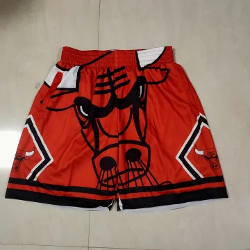 Chicago Bulls – Rote Basketball-Shorts mit Taschen