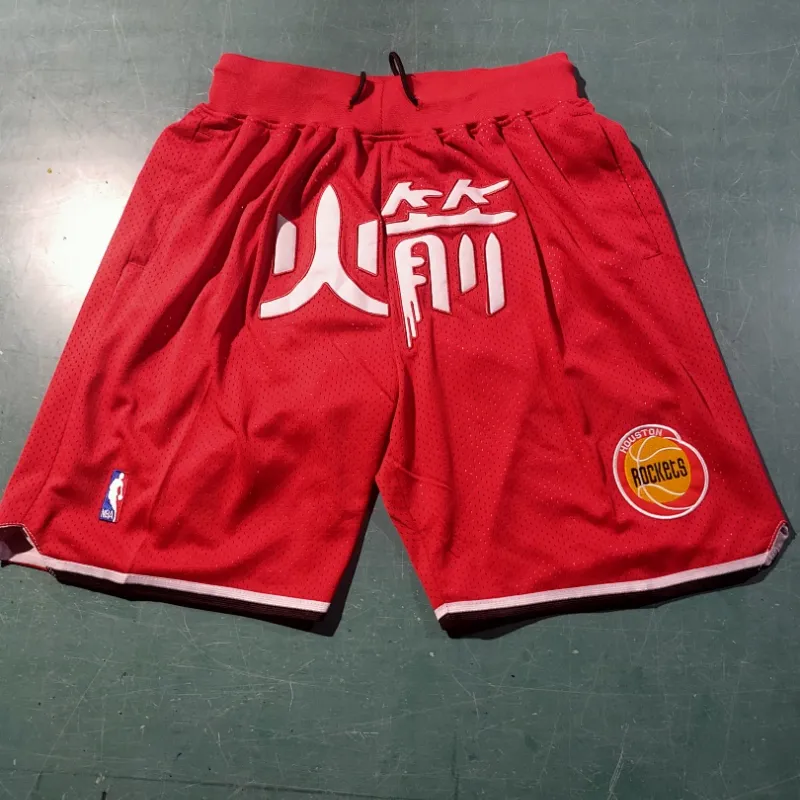 Houston Rockets Pocket Red Basketball Shorts