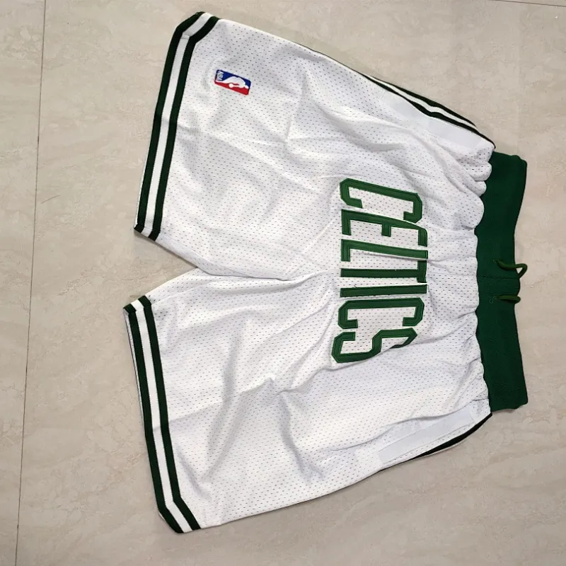 Boston Celtics Throwback Pocket White Basketball Shorts