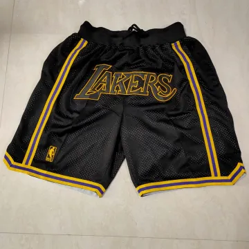 Los Angeles Lakers City Edition Throwback Pocket Black Basketball Shorts