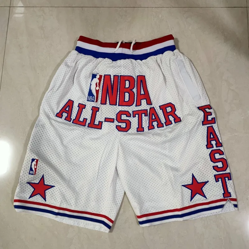 NBA All-Star Jerseys Throwback All-Star Pocket White Basketball Shorts