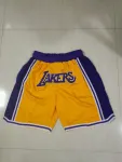 Los Angeles Lakers Throwback Pocket Yellow Basketball Shorts