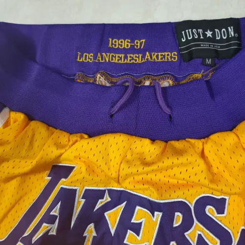 Los Angeles Lakers Throwback Pocket Yellow Basketball Shorts