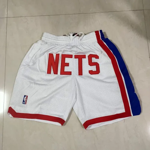 Short de basket-ball blanc « Throwback » des Brooklyn Nets, format poche