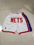 Brooklyn Nets Throwback Pocket White Basketball Shorts