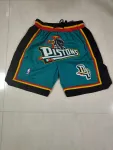 Detroit Pistons Throwback Pocket Green Basketball Shorts