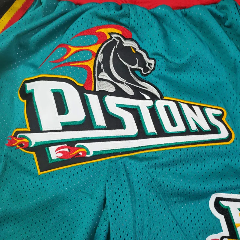 Detroit Pistons Throwback Pocket Green Basketball Shorts