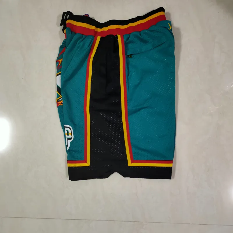 Detroit Pistons Throwback Pocket Green Basketball Shorts
