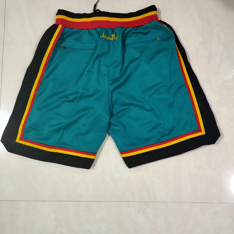 Detroit Pistons Throwback Pocket Green Basketball Shorts