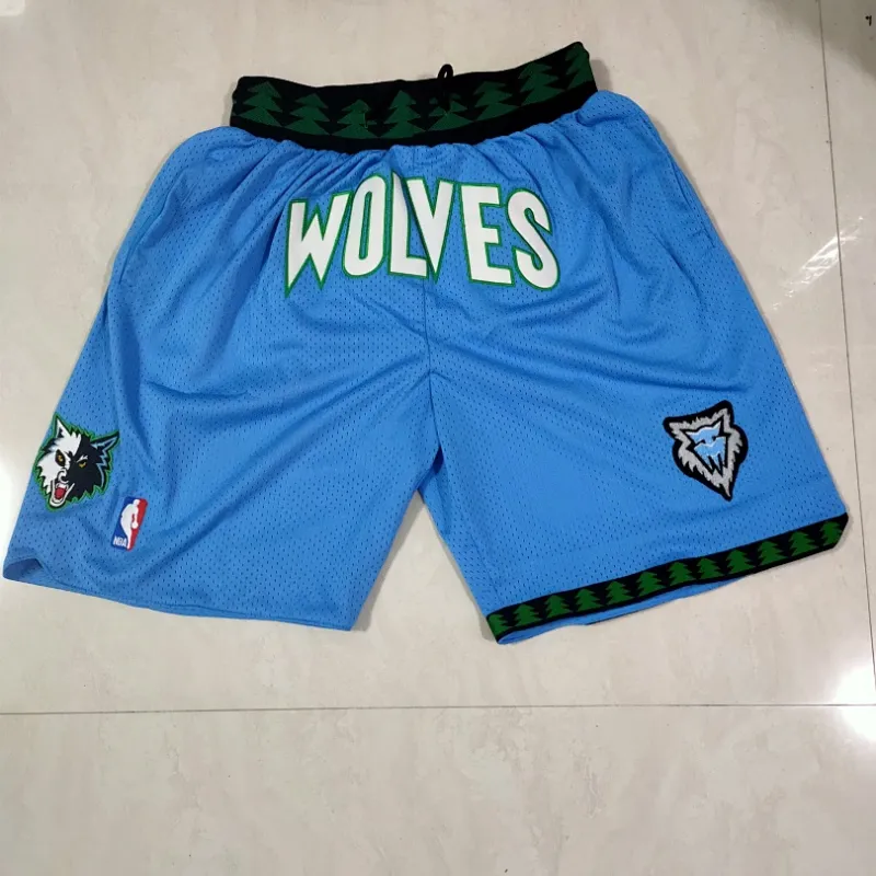 Minnesota Timberwolves Throwback Pocket Blue Basketball Shorts