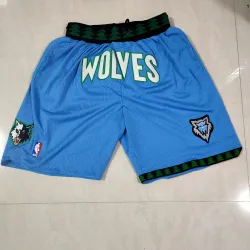 Minnesota Timberwolves Throwback Pocket Blue Basketball Shorts - product photo Minnesota Timberwolves Throwback Pocket Blue Basketball Shorts