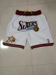 Philadelphia 76ers Throwback Pocket White Basketball Shorts
