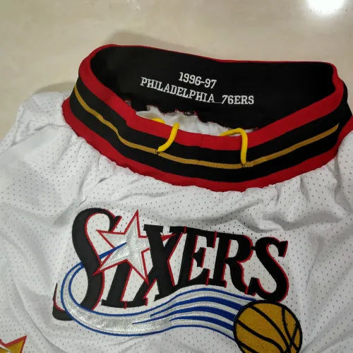 Philadelphia 76ers Throwback Pocket White Basketball Shorts