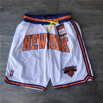 Weiße Basketball-Shorts der New York Knicks