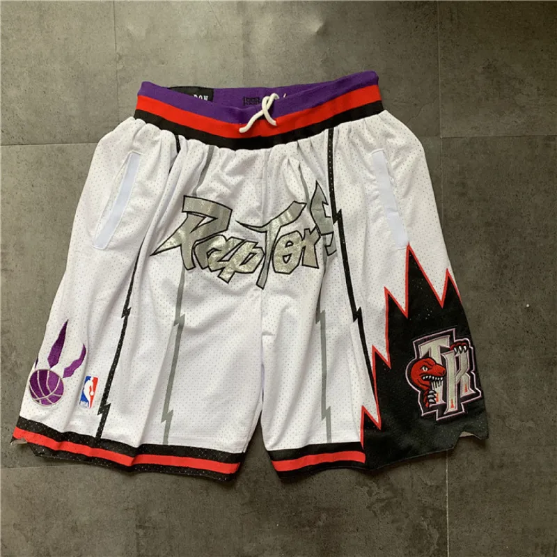 Toronto Raptors Throwback White Basketball Shorts