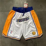Golden State Warriors Throwback White Basketball Shorts