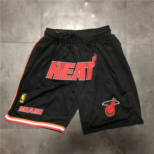 Pantalones cortos de baloncesto negros de estilo retro de los Miami Heat